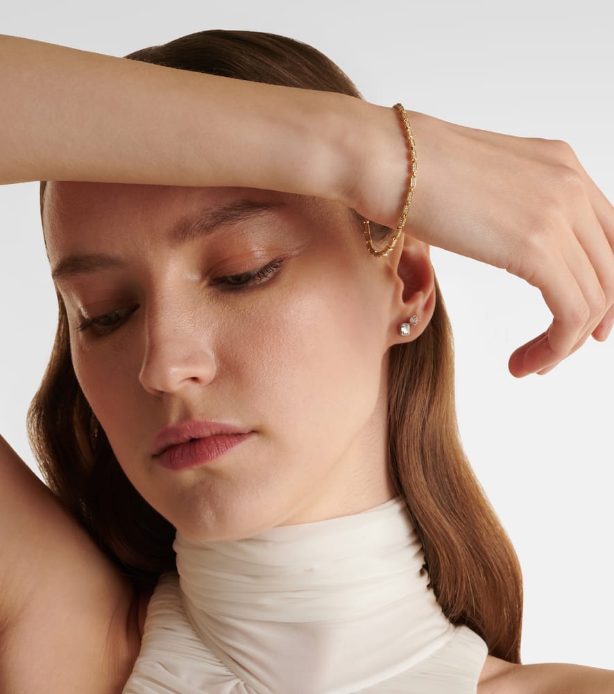 Block-Chain Mini 18kt gold bracelet with diamonds