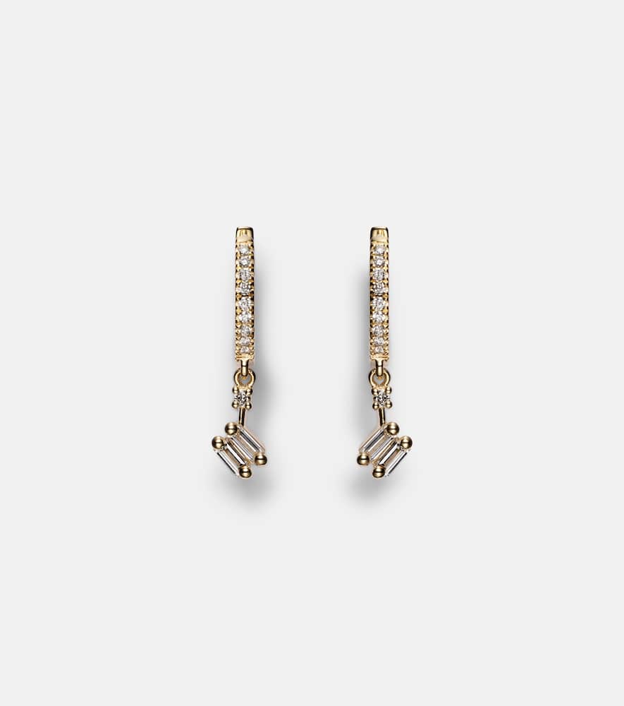 18kt gold drop earrings with diamonds