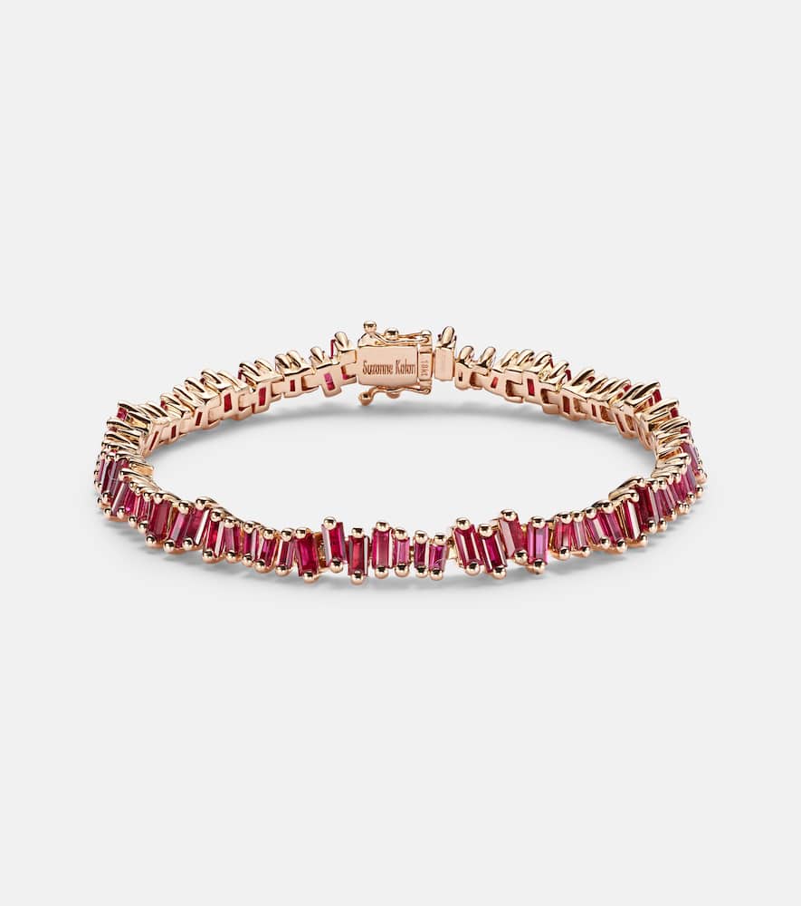 Bold 18kt rose gold bracelet with rubies