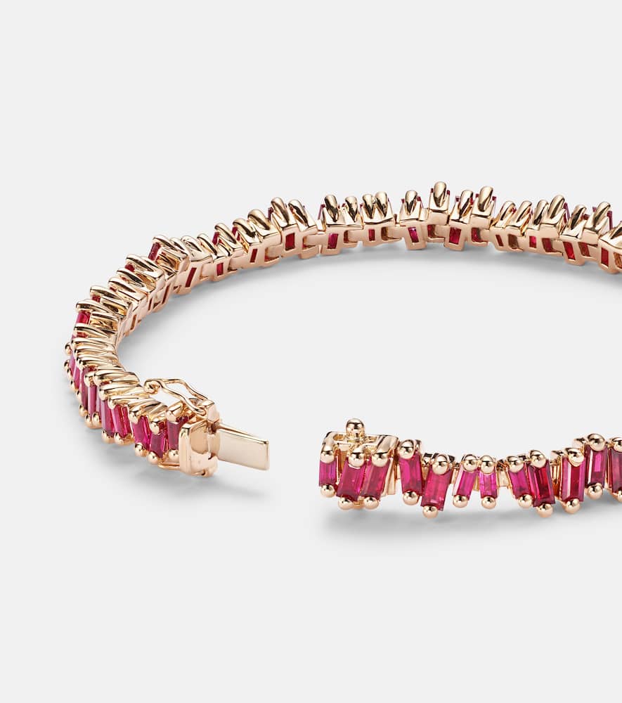 Bold 18kt rose gold bracelet with rubies