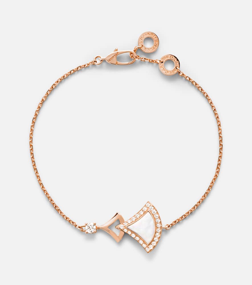 Divas' Dream 18kt rose gold bracelet with mother-of-pearl and diamonds