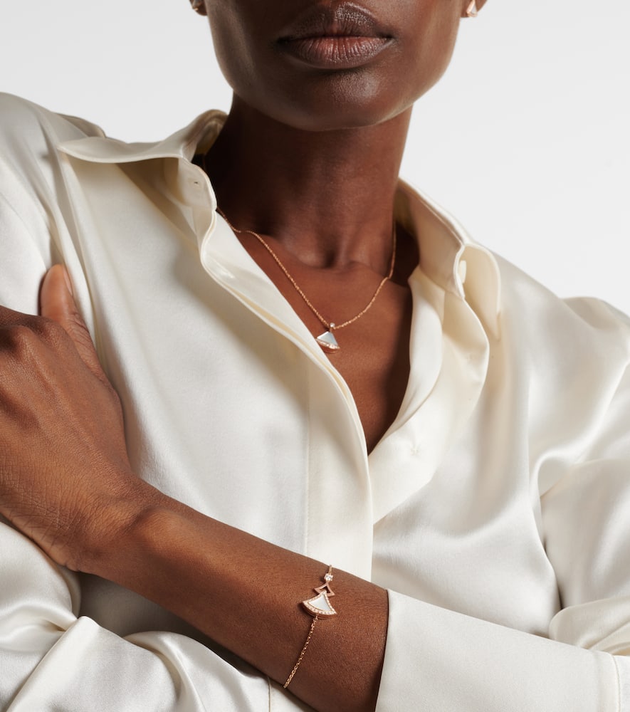 Divas' Dream 18kt rose gold bracelet with mother-of-pearl and diamonds