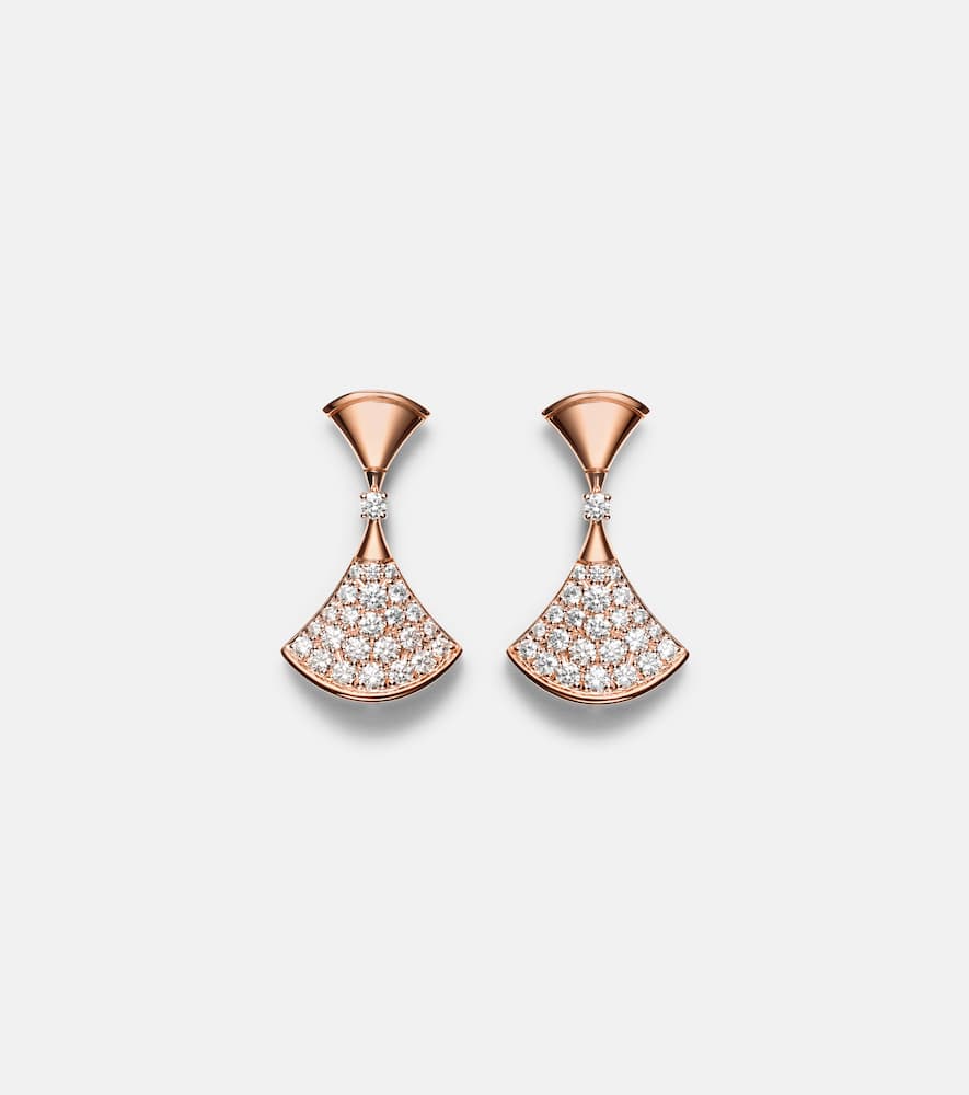 Divas' Dream 18kt rose gold earrings with diamonds
