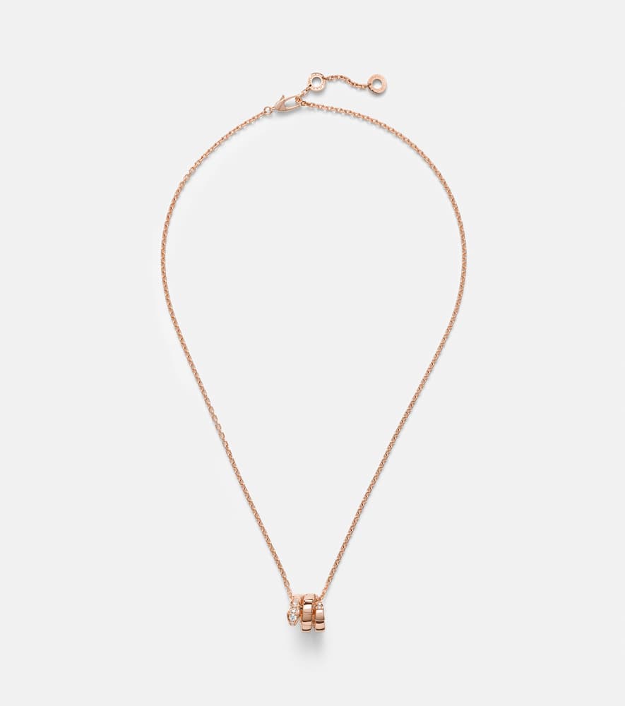 Serpenti Viper 18kt rose gold pendant necklace with diamonds