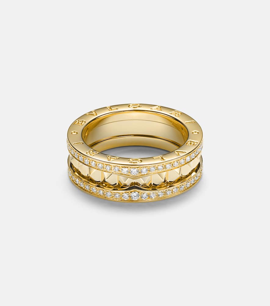 B.zero1 18kt gold ring with diamonds