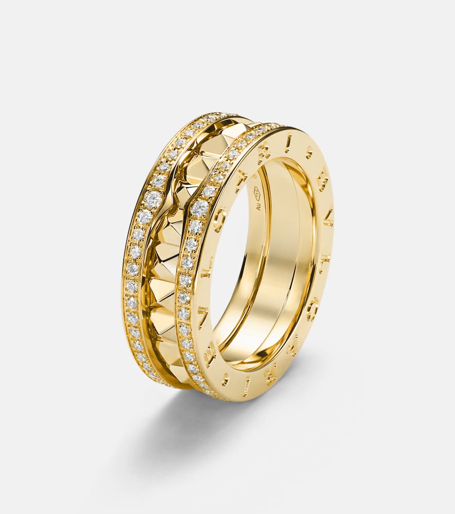 B.zero1 18kt gold ring with diamonds
