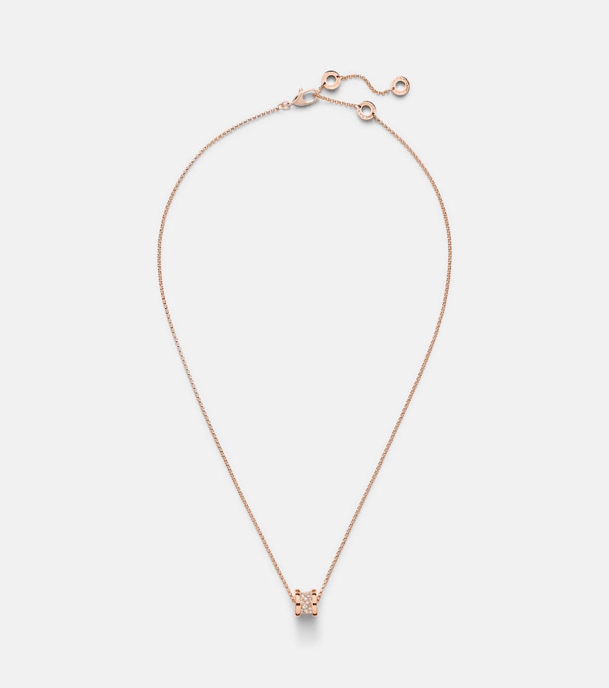 B.zero1 18kt rose gold pendant necklace with diamonds