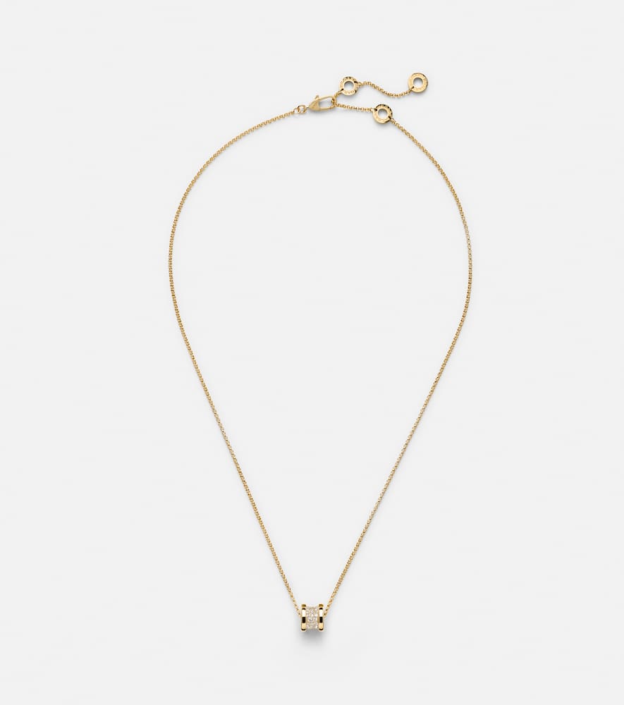B.zero1 18kt gold pendant necklace with diamonds