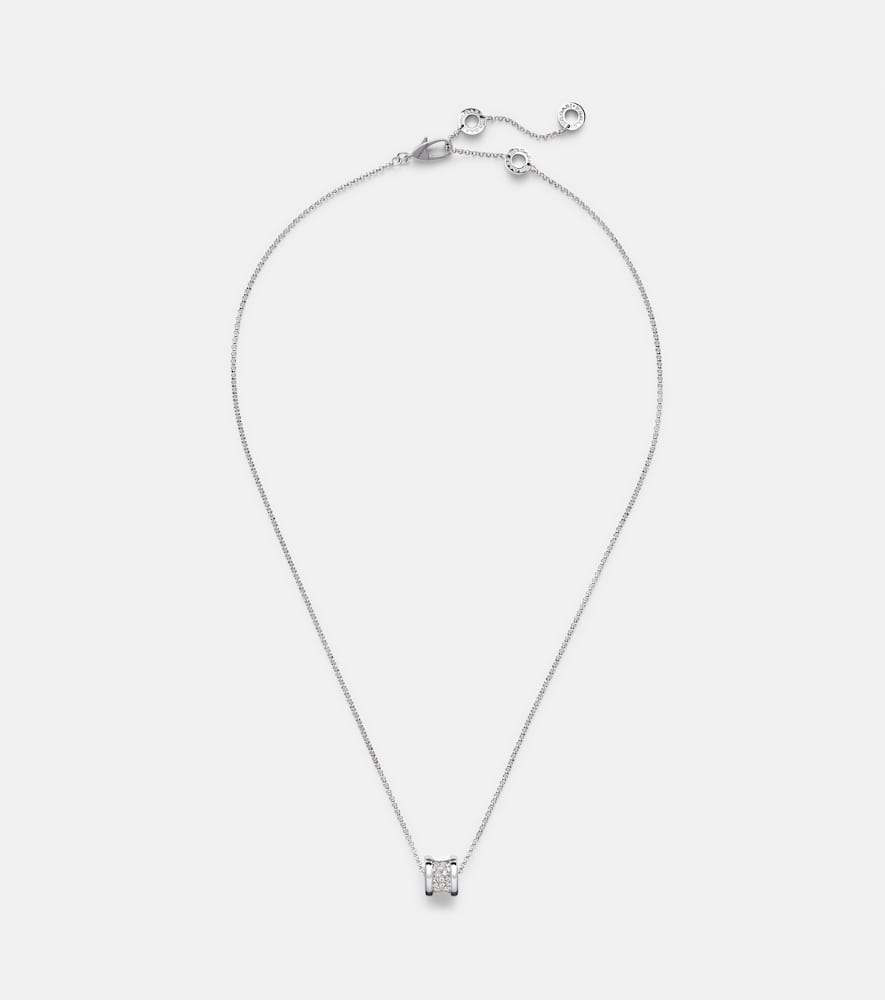 B.zero1 18kt white gold pendant necklace with diamonds
