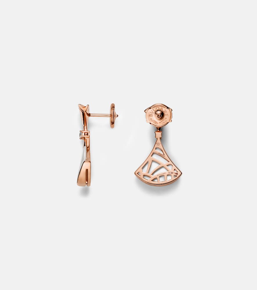 Diva's Dream 18kt rose gold drop earrings with diamonds and mother-of-pearl