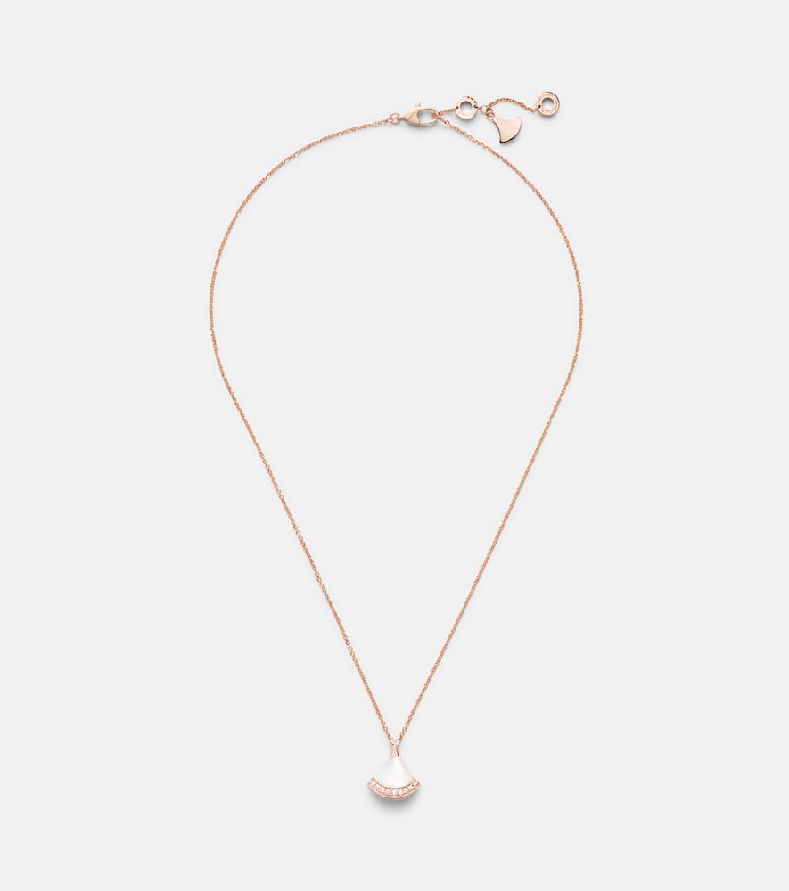 Divas' Dream 18kt rose gold necklace with mother-of-pearl diamonds