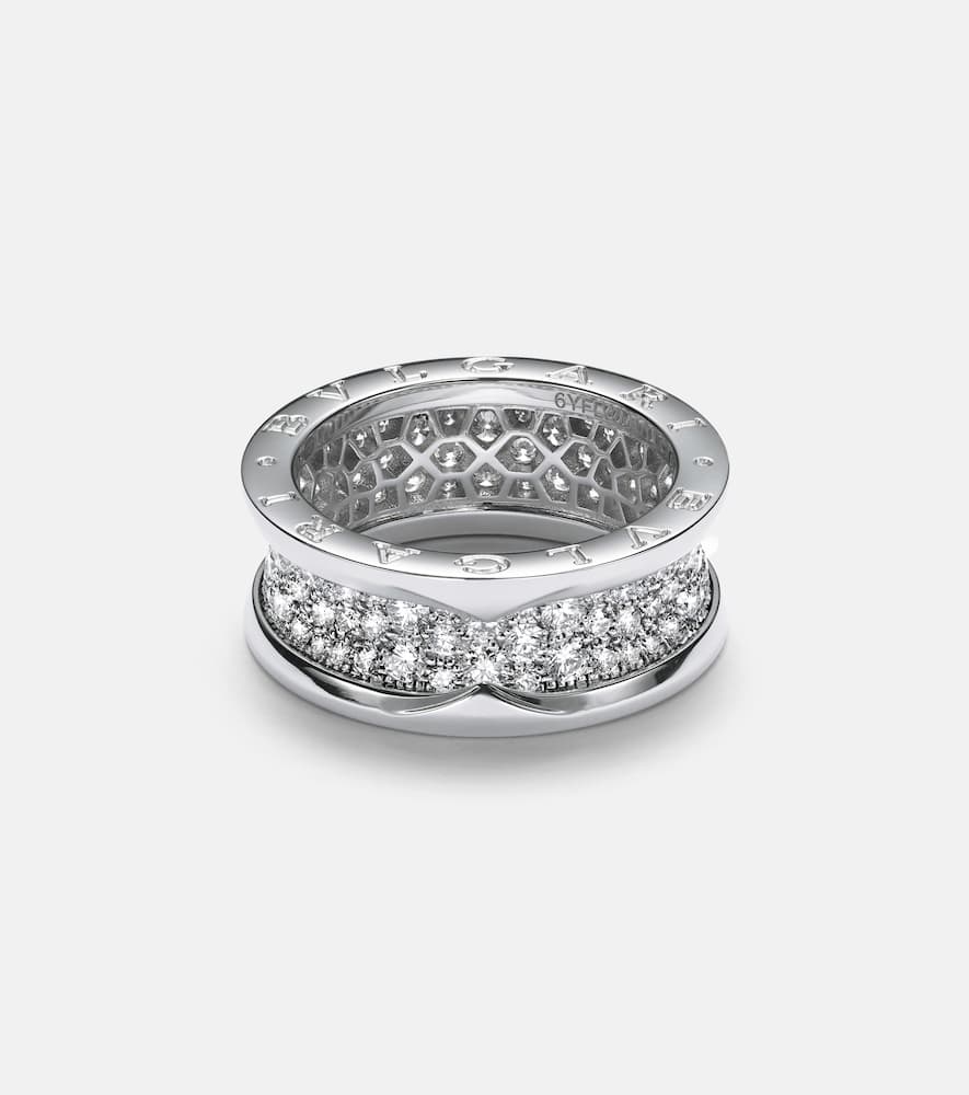 B.Zero1 18kt white gold ring with diamonds