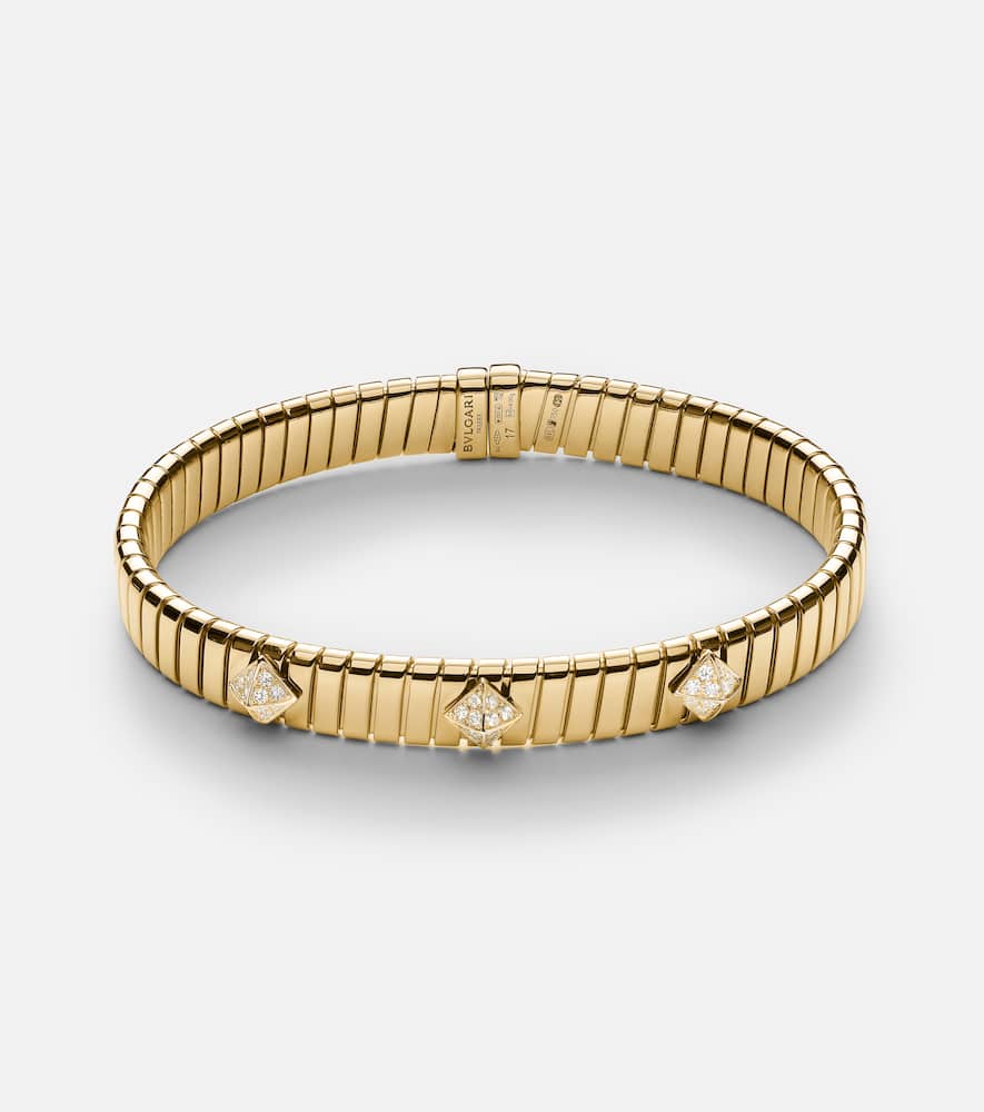 Tubogas 18kt gold bracelet with diamonds