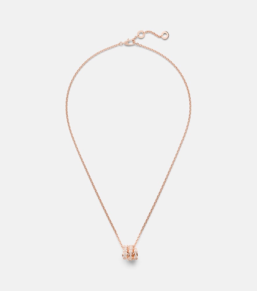Serpenti Viper 18kt rose gold pendant necklace with diamonds