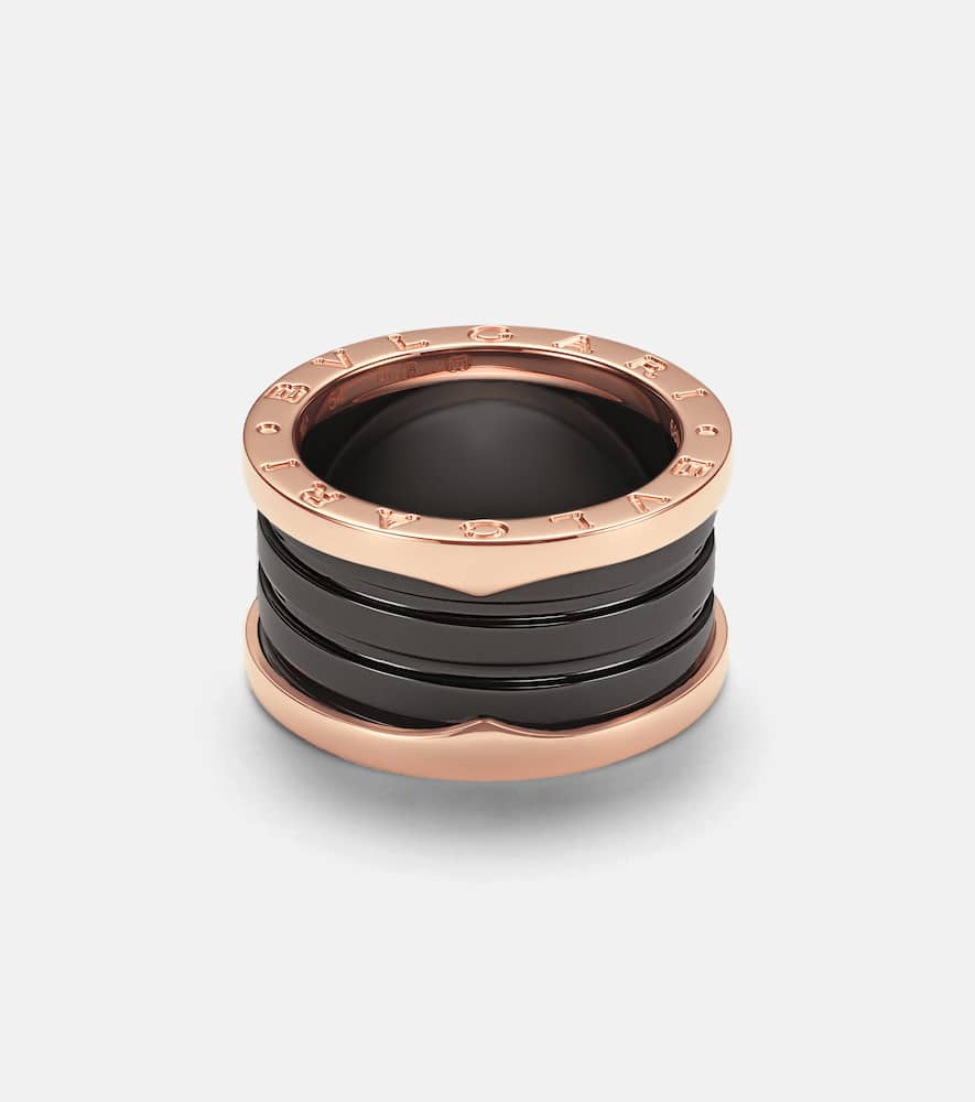 B.zero1 18kt rose gold and ceramic ring