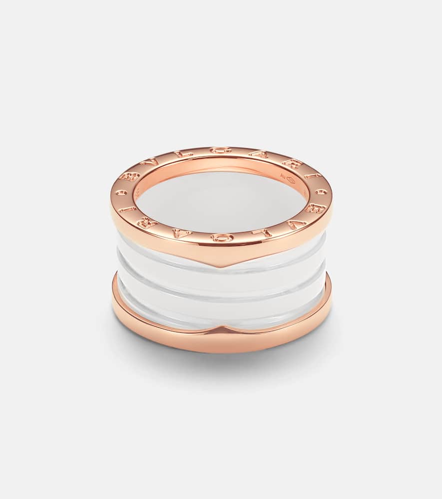 B.zero1 18kt rose gold and ceramic ring