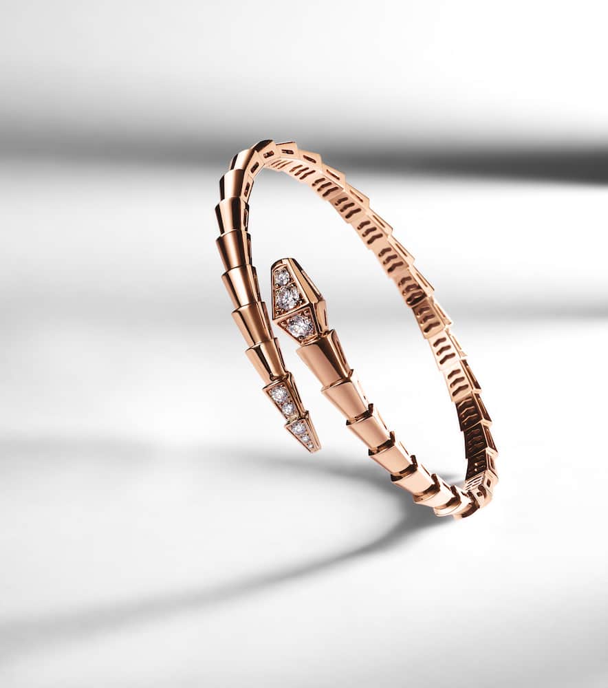 Serpenti Viper 18kt rose gold bracelet with diamonds