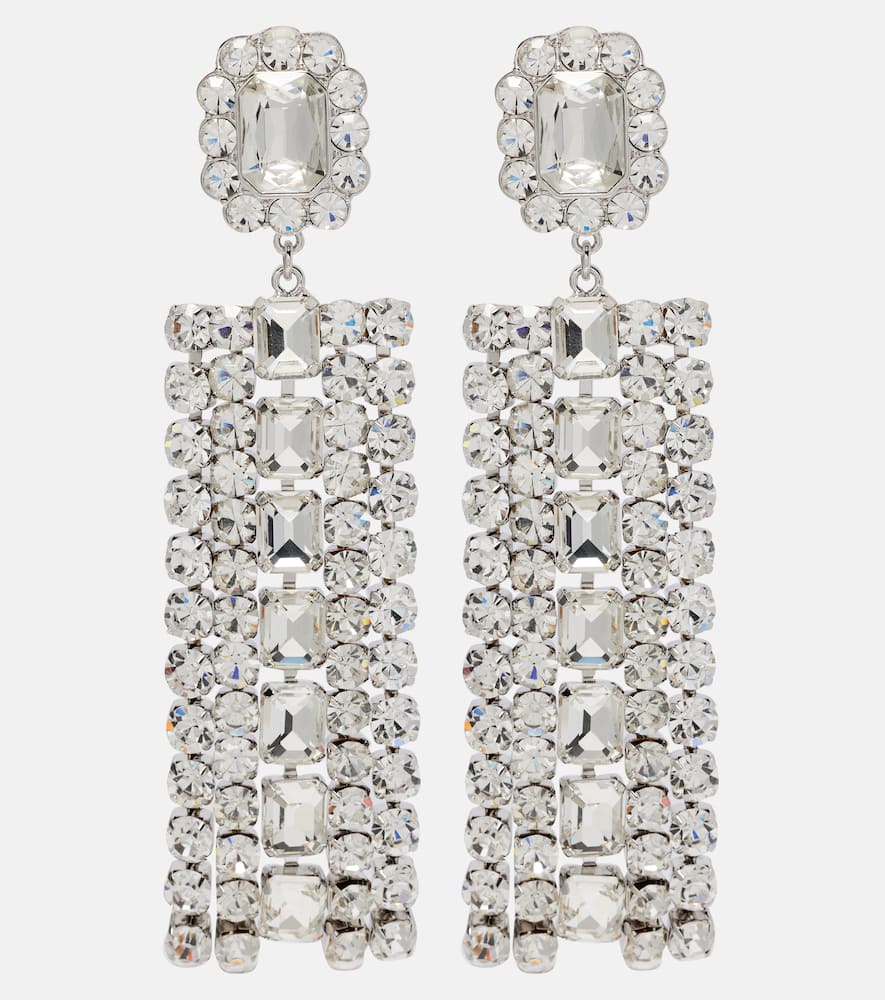 Crystal-embellished drop earrings