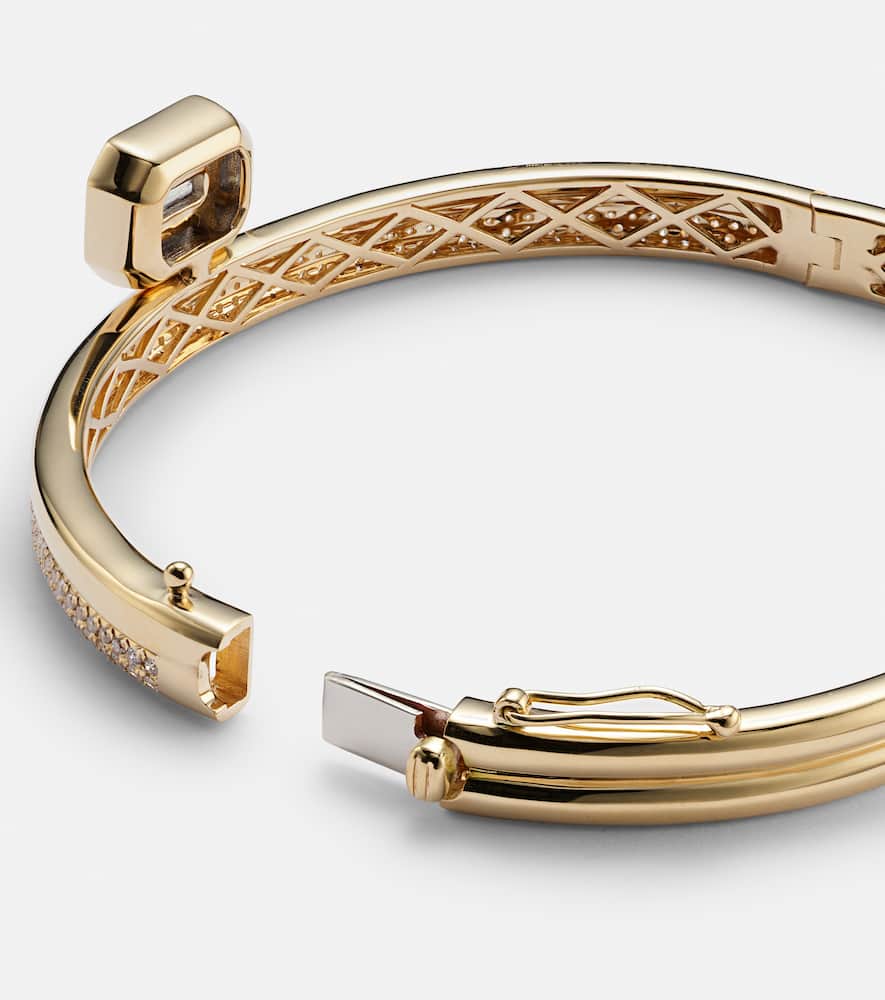 18kt gold bangle with diamonds