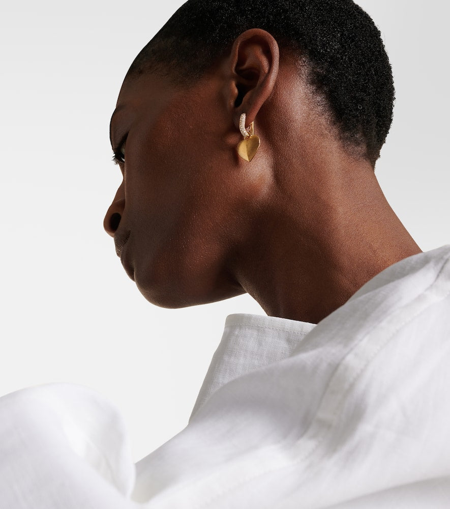 Heart 18kt gold earrings with diamonds