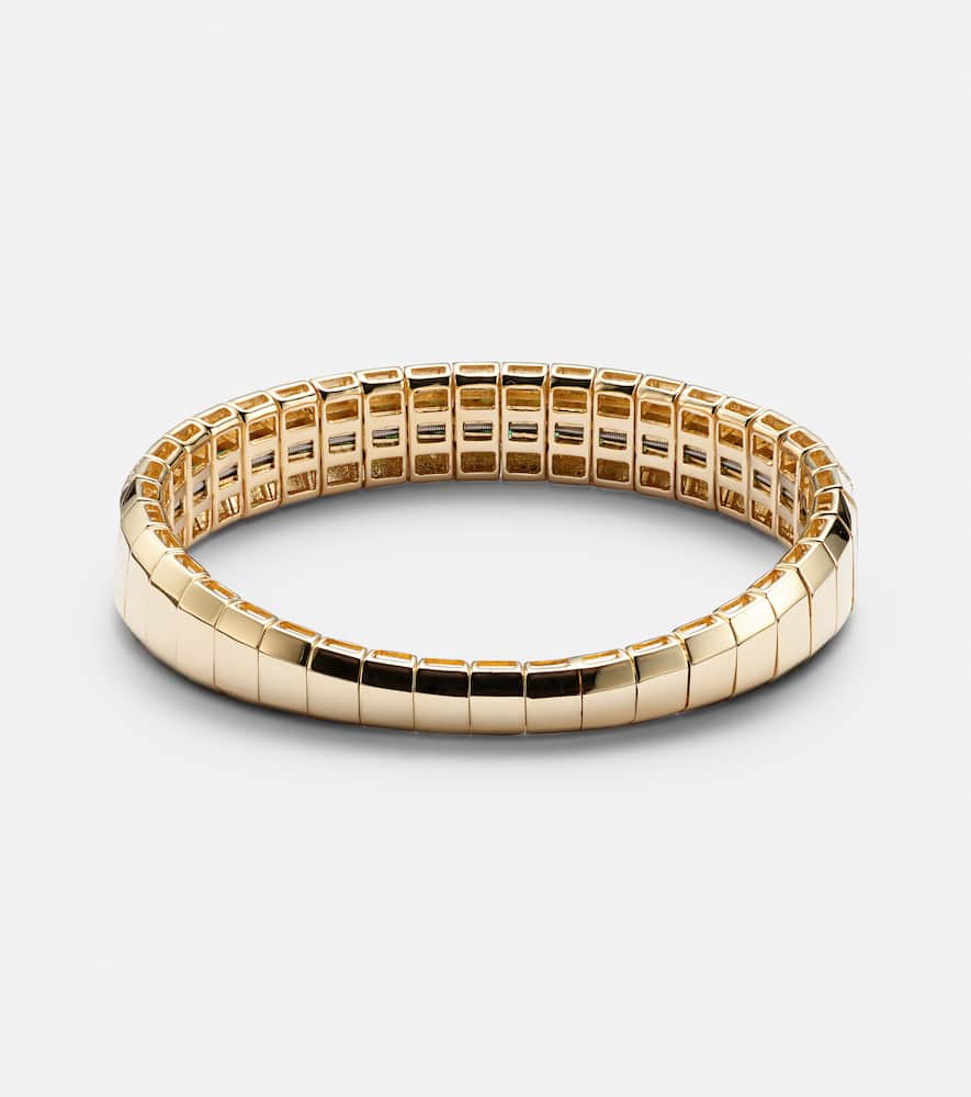 Scales 18kt gold bracelet with diamonds and emeralds