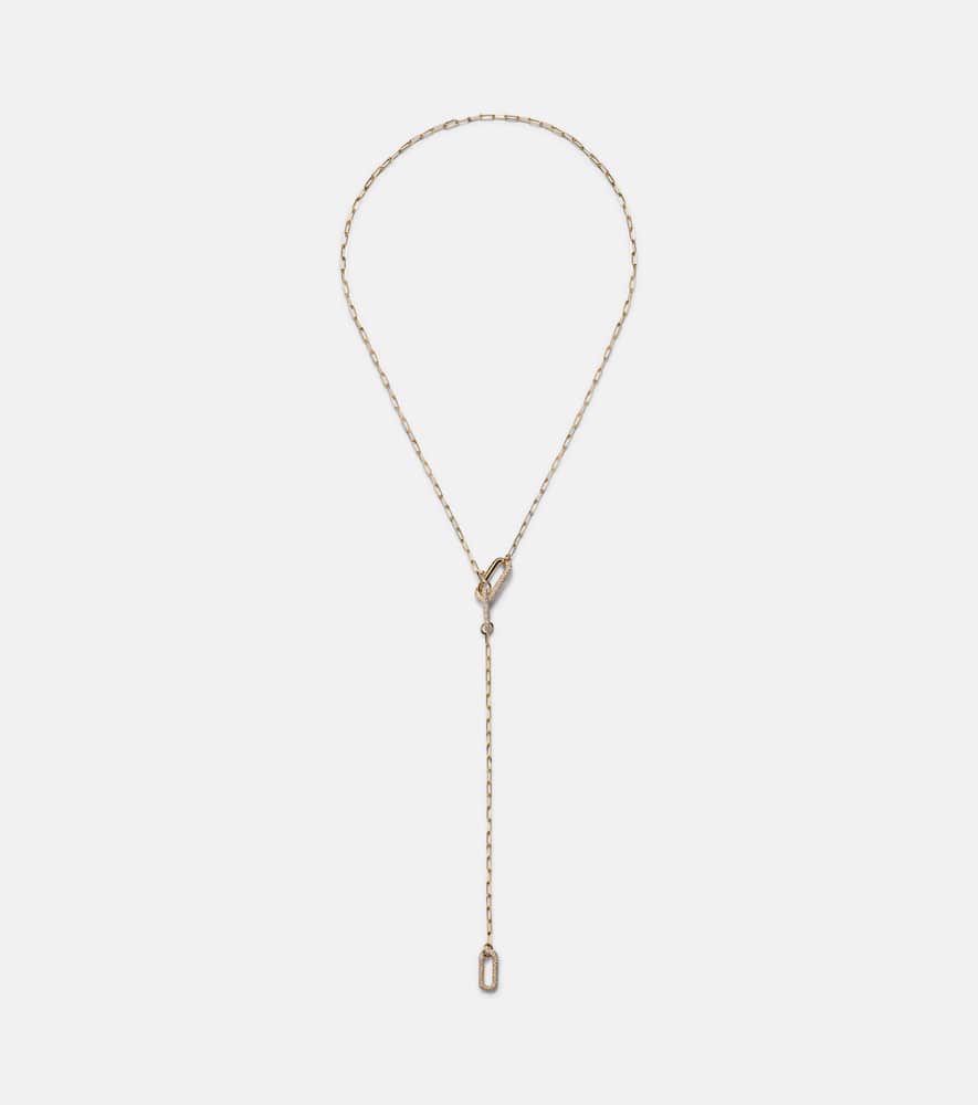 Cable Link 18kt gold chain necklace with diamonds