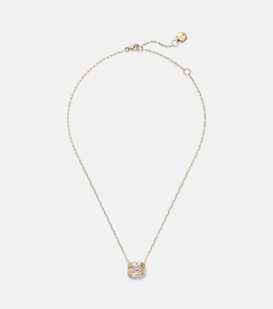 Illusion 18kt gold pendant necklace with diamonds