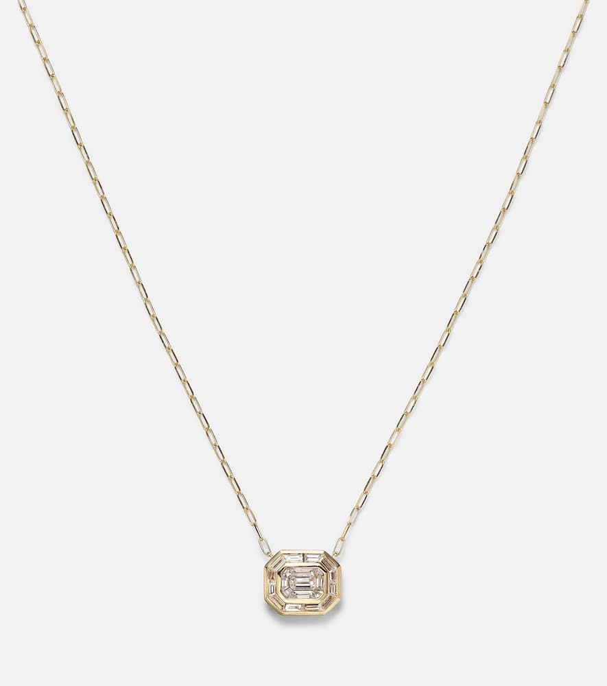Illusion 18kt gold pendant necklace with diamonds