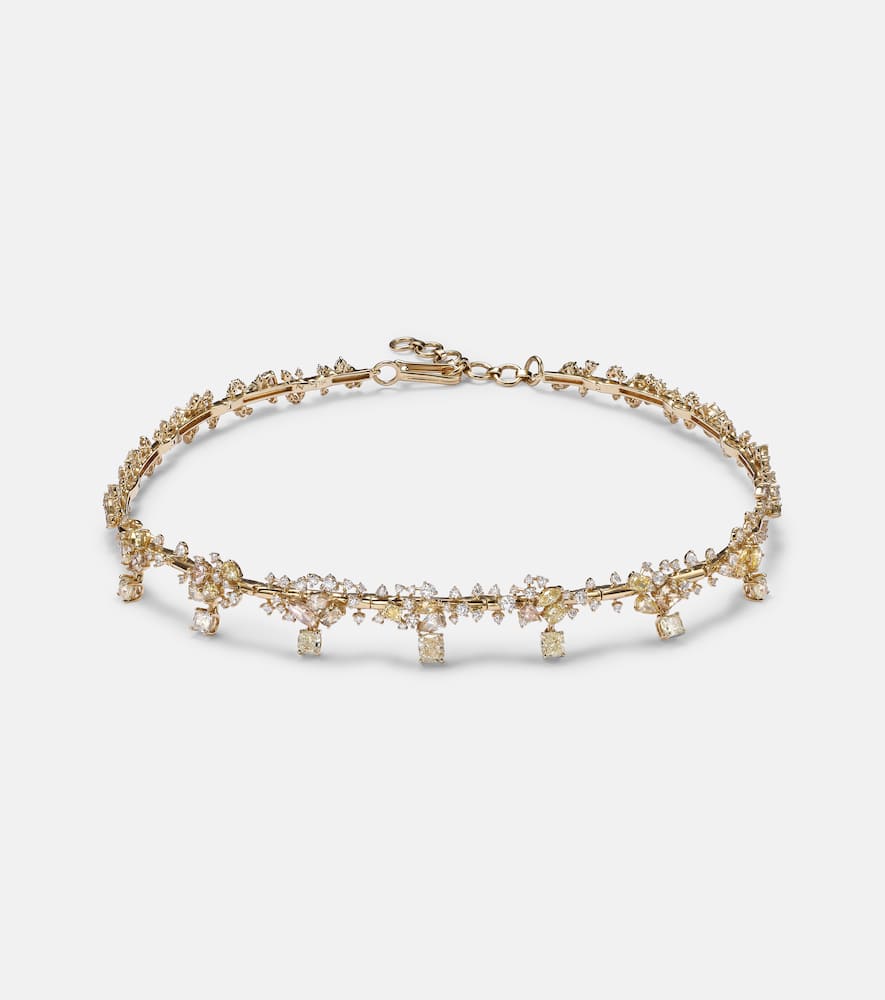 18kt gold choker with diamonds