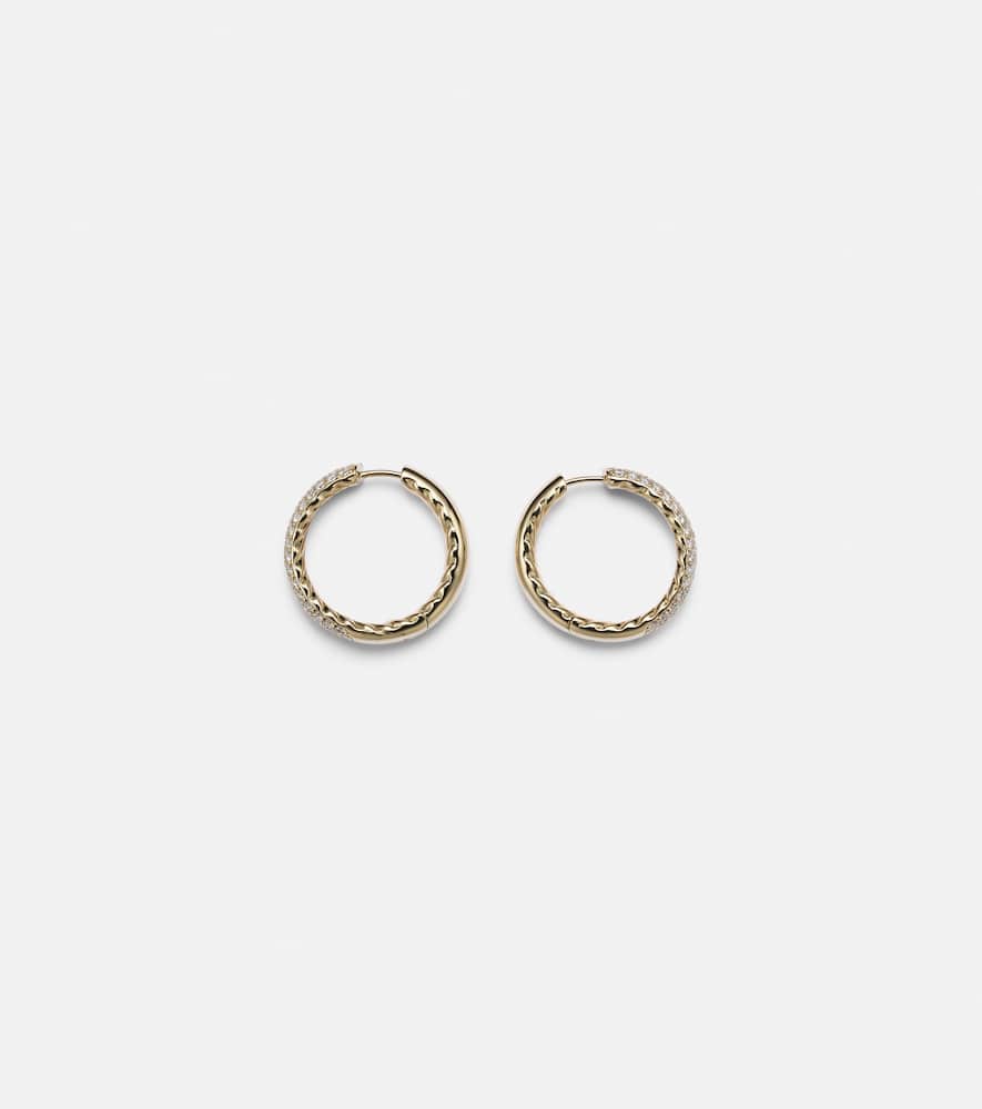 DY Mercer 18kt gold hoop earrings with diamonds