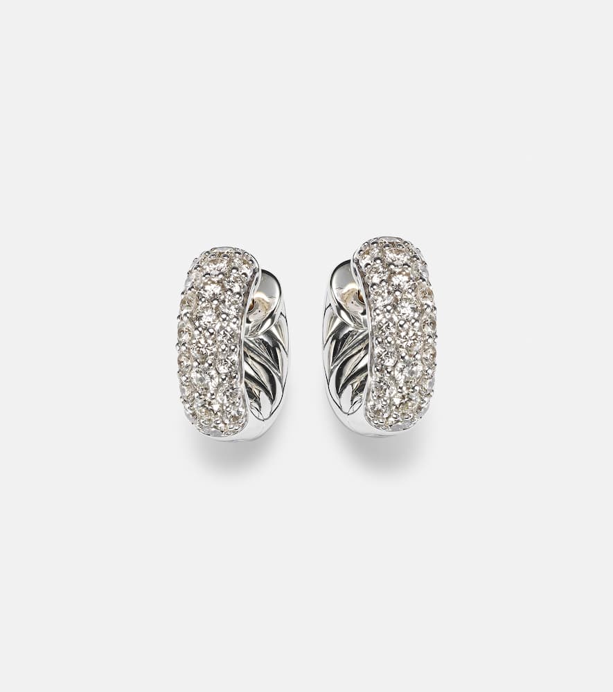 DY Mercer Micro sterling silver hoop earrings with diamonds