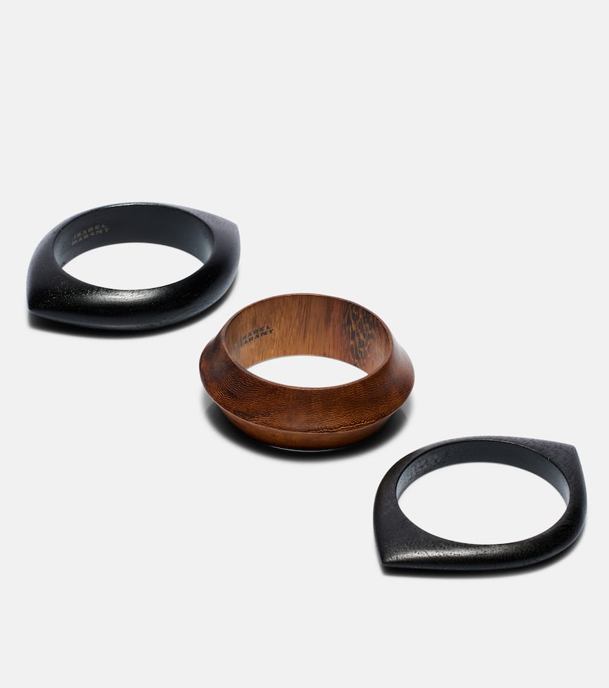 Set of 3 wood bangles