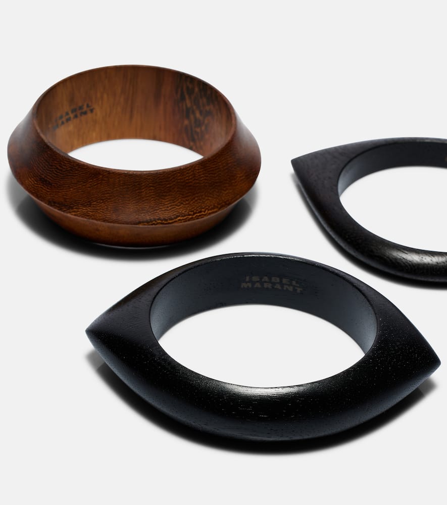 Set of 3 wood bangles