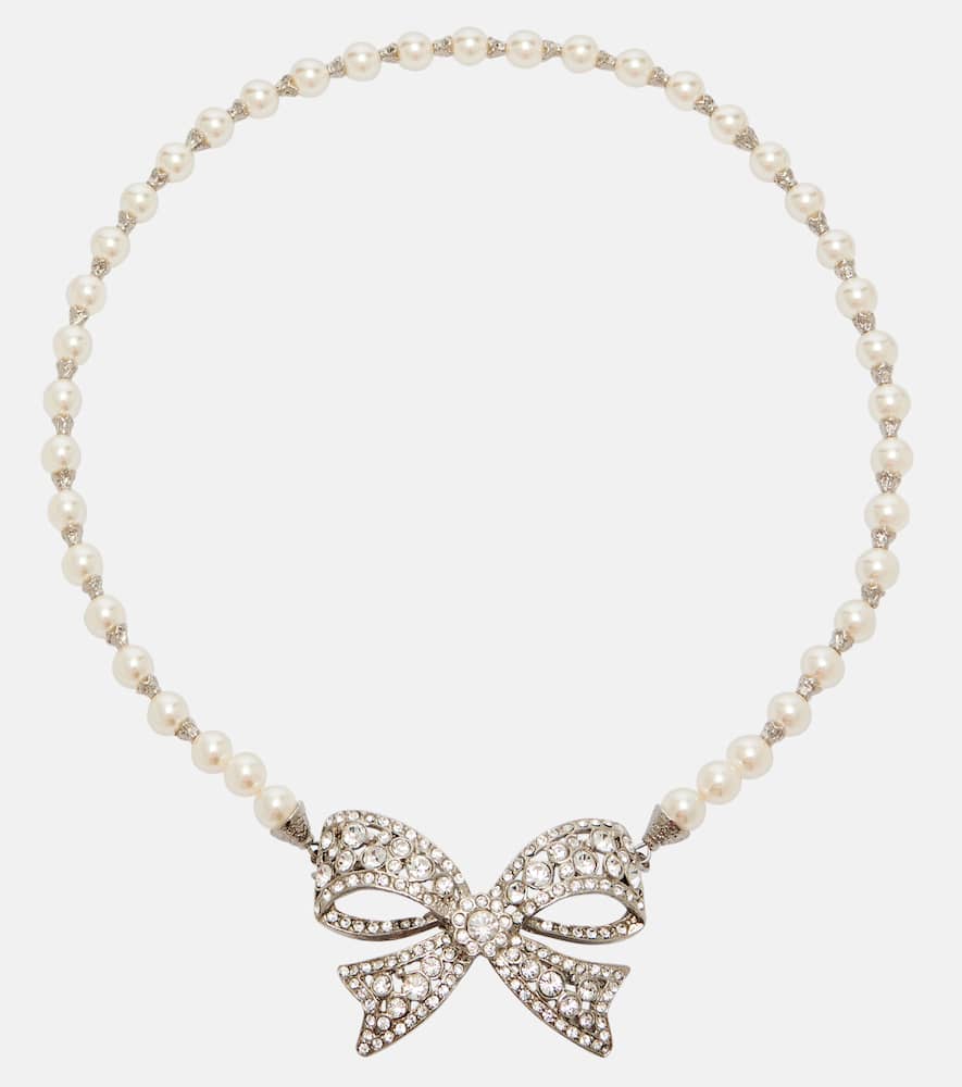 Embellished faux pearl necklace