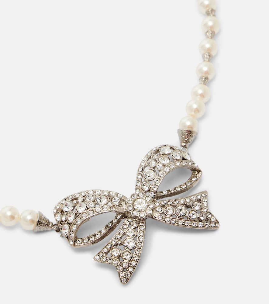 Embellished faux pearl necklace