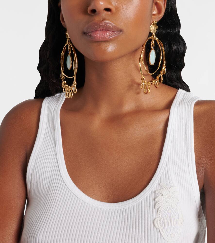 Chloé Chloé Sunflower embellished drop earrings