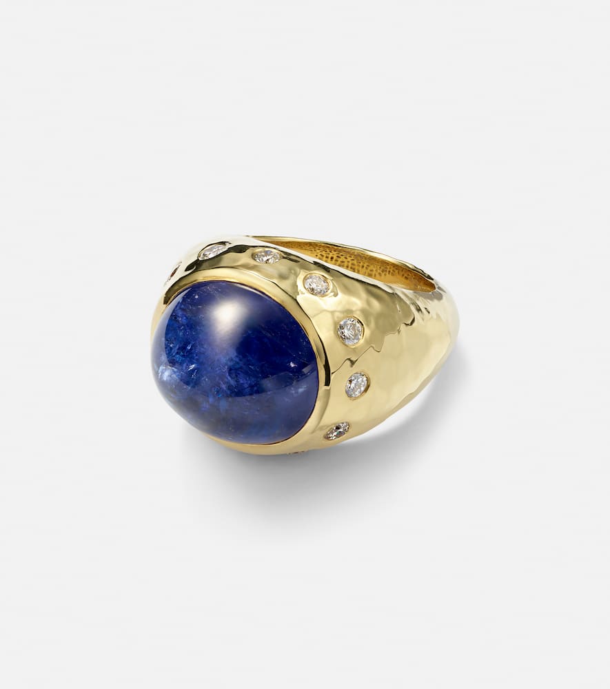 Blossom 18kt gold ring with tanzanite and diamonds