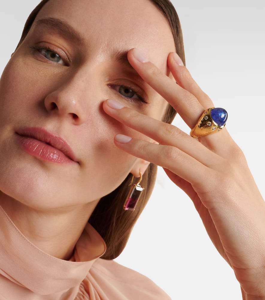 Blossom 18kt gold ring with tanzanite and diamonds