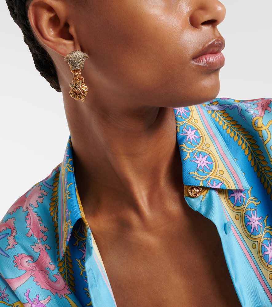 La Medusa embellished drop earrings