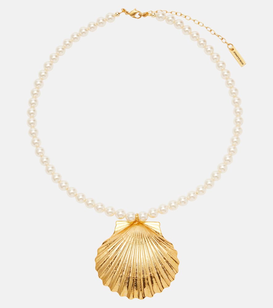 Siren faux pearl gold-plated necklace
