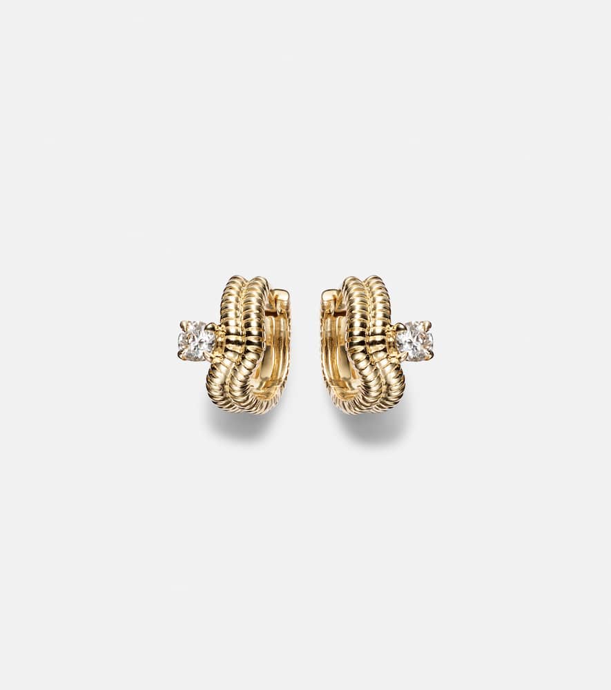 Second Hole Freddy 14kt gold huggie earrings with diamonds