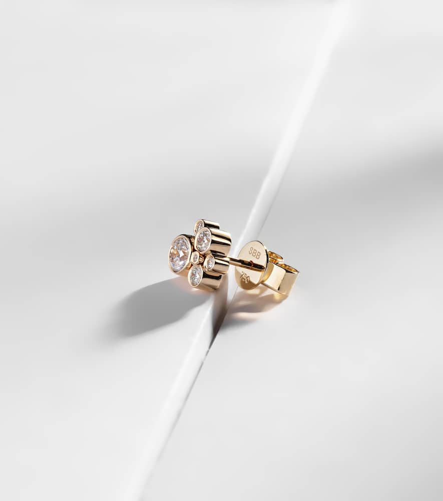 Bisou Diamant 18kt gold single earring with diamonds