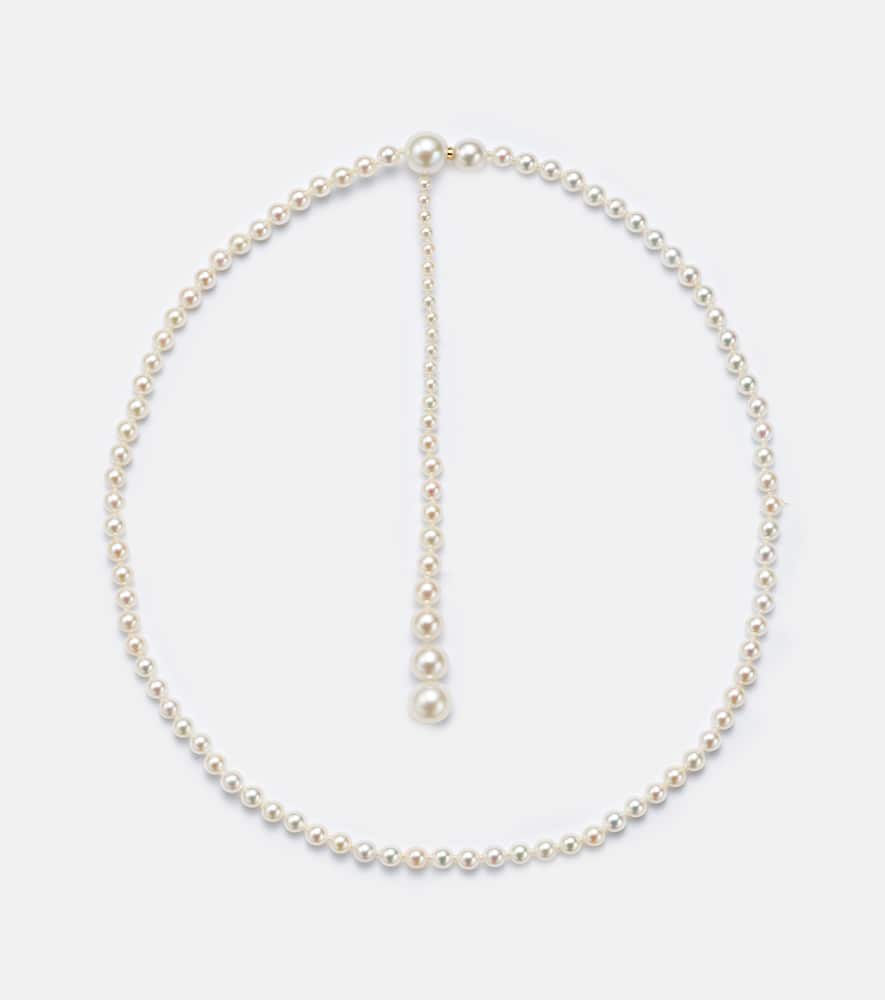 La Belle Moon 14kt gold necklace with pearls