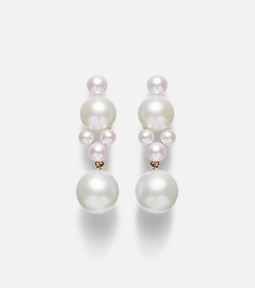 Luna 14kt gold earrings with freshwater pearls