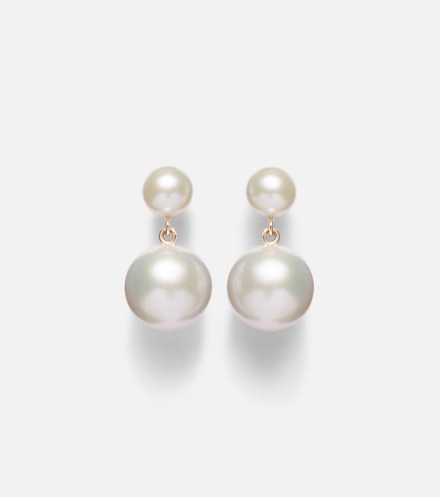 Venus Moon 14kt gold earrings with freshwater pearls