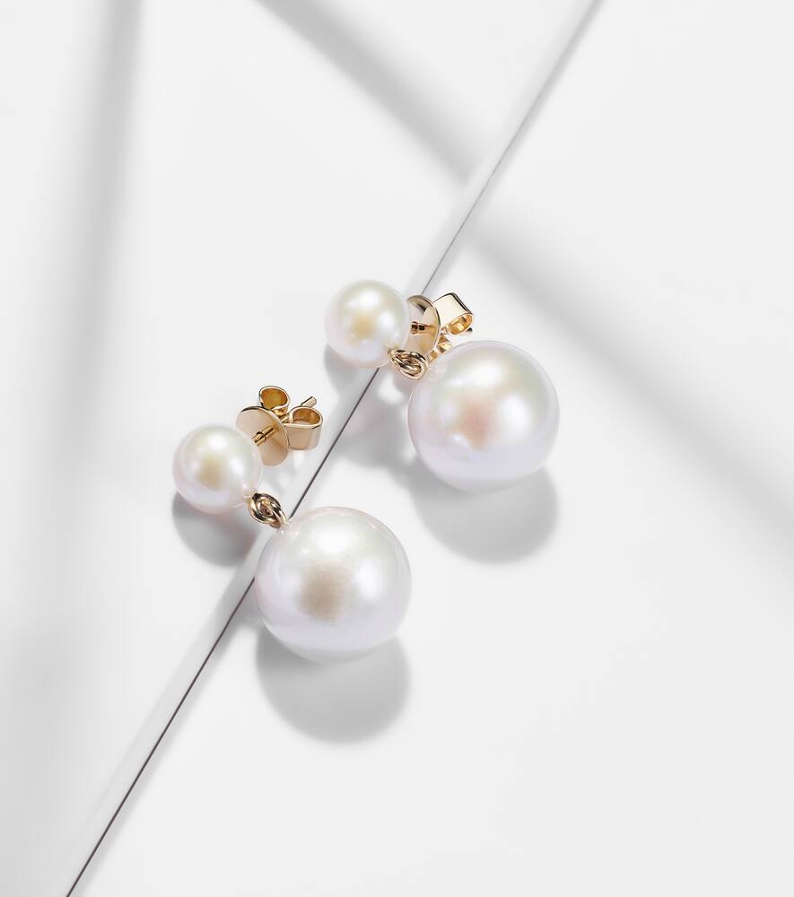 Venus Moon 14kt gold earrings with freshwater pearls