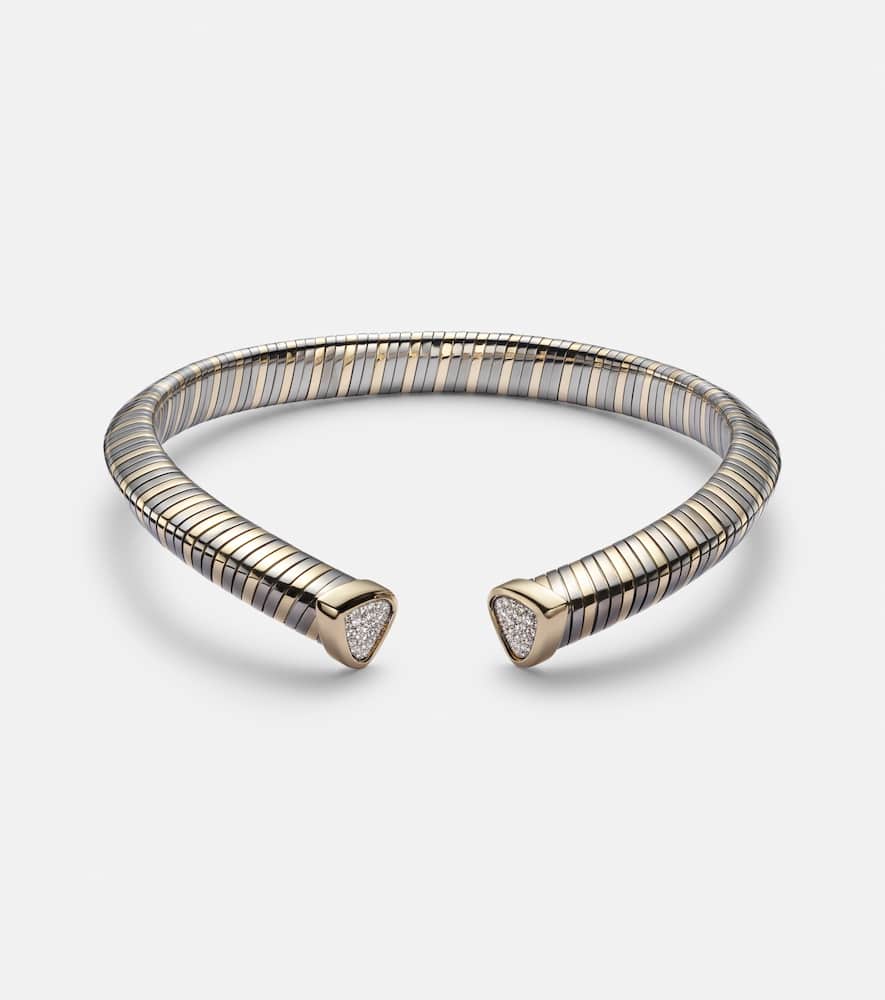 Trisola 18kt gold necklace with diamonds