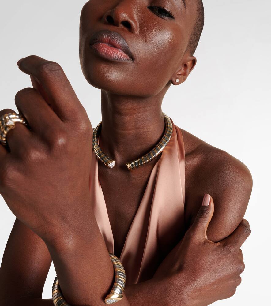 Trisola 18kt gold necklace with diamonds