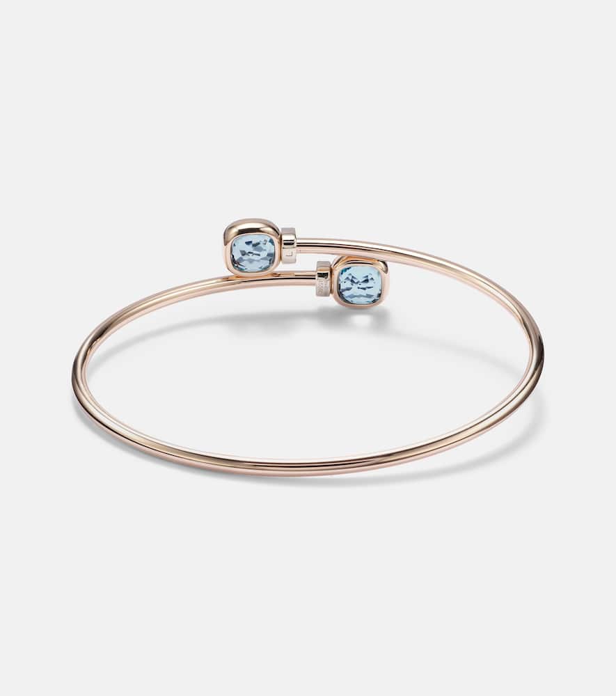Nudo 18kt white gold bangle with diamonds and topaz