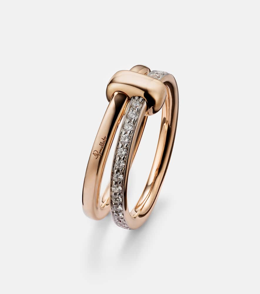 Together 18kt rose gold ring with diamonds